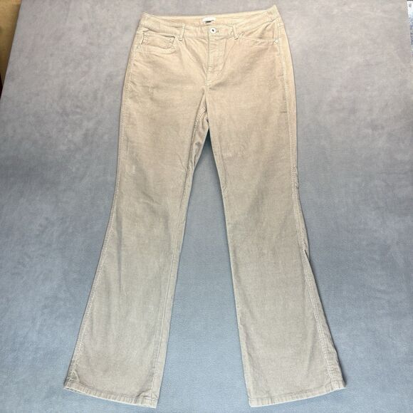 J Jill Size 12 Corduroy Pants Tan Stretch Straight Legs Pockets Mid Rise - Picture 2 of 10